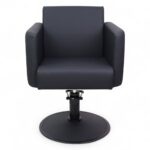 POLTRONA PARRUCCHIERE | DAISY | SIMILPELLE NERA CON POMPA IDRAULICA E BASE TONDA NERA - immagine 2