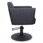 POLTRONA PARRUCCHIERE | DAISY | SIMILPELLE NERA CON POMPA IDRAULICA E BASE TONDA NERA - immagine 3