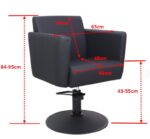 POLTRONA PARRUCCHIERE | DAISY | SIMILPELLE NERA CON POMPA IDRAULICA E BASE TONDA NERA - immagine 5