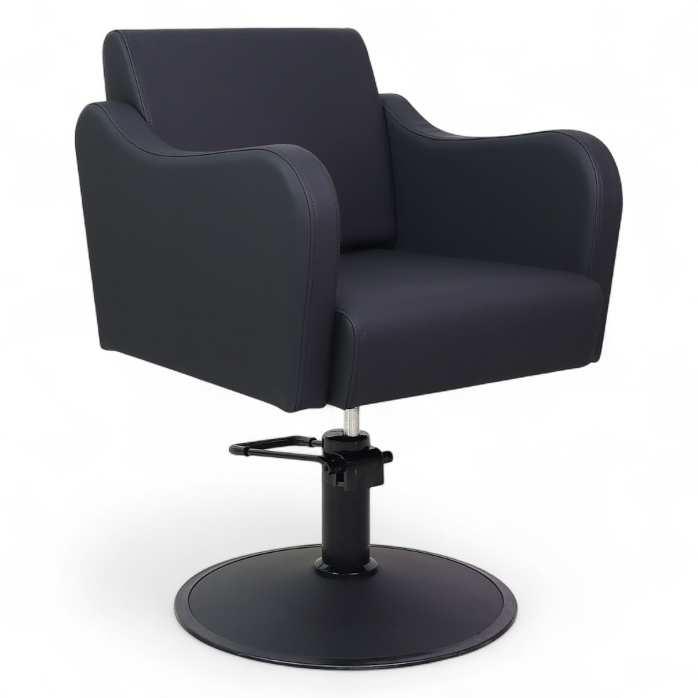 DOLLY (1) POLTRONA PARRUCCHIERE | DOLLY | SIMILPELLE NERA CON POMPA IDRAULICA E BASE TONDA NERA - immagine 1