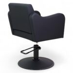 POLTRONA PARRUCCHIERE | DOLLY | SIMILPELLE NERA CON POMPA IDRAULICA E BASE TONDA NERA - immagine 2