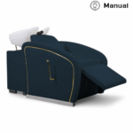 LAVATESTA PARRUCCHIERE | HATI.B | SIMILPELLE BLU NAVY CON INSERTI IN ORO E ALZA GAMBE MANUALE