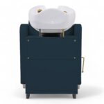 LAVATESTA PARRUCCHIERE | HATI.B | SIMILPELLE BLU NAVY CON INSERTI IN ORO E ALZA GAMBE MANUALE - immagine 2