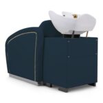 LAVATESTA PARRUCCHIERE | HATI.B | SIMILPELLE BLU NAVY CON INSERTI IN ORO E ALZA GAMBE MANUALE - immagine 3