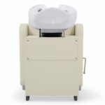 LAVATESTA PARRUCCHIERE | HATI.BE | SIMILPELLE BIANCO PANNA CON INSERTI IN ORO E ALZA GAMBE MANUALE - immagine 4