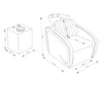 LAVATESTA PARRUCCHIERE | HATI.NE | SIMILPELLE NERA CON INSERTI IN ORO E ALZA GAMBE MANUALE - immagine 5