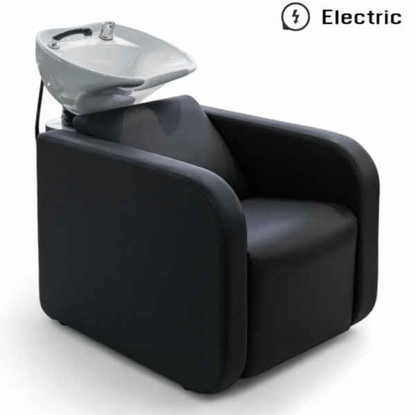 LAVATESTA PARRUCCHIERE | KARI | SIMILPELLE NERA CON ALZA GAMBE ELETTRICO