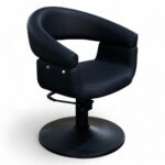 POLTRONA PARRUCCHIERE | MARENGO | SIMILPELLE NERA CON POMPA IDRAULICA