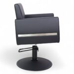 POLTRONA PARRUCCHIERE | PEGASO | SIMILPELLE NERA CON POMPA IDRAULICA E BASE TONDA NERA - immagine 4