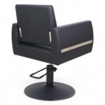 POLTRONA PARRUCCHIERE | PEGASO | SIMILPELLE NERA CON POMPA IDRAULICA E BASE TONDA NERA - immagine 6