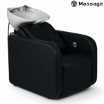 LAVATESTA PARRUCCHIERE | TITANO | SIMILPELLE NERA CON ALZA GAMBE ELETTRICO E MASSAGGIO