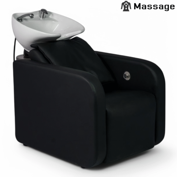 LAVATESTA PARRUCCHIERE | TITANO | SIMILPELLE NERA CON ALZA GAMBE ELETTRICO E MASSAGGIO