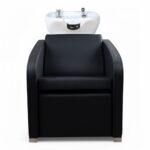 LAVATESTA PARRUCCHIERE | ELARA | SIMILPELLE NERA CON ALZA GAMBE MANUALE - immagine 2