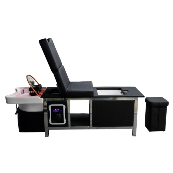 LETTINO HEAD SPA | SIMILPELLE NERA CON PEDICURE E ACCESSORI BEAUTY