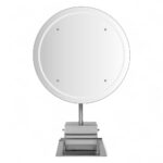 POSTAZIONE SPECCHIO | ALGOL.SILVER | ISOLA BIFACCIALE ARGENTO CON LED E POGGIAPIEDI - immagine 2