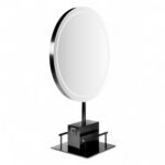 POSTAZIONE SPECCHIO | ALGOL.BLACK | ISOLA BIFACCIALE NERA CON LED E POGGIAPIEDI - immagine 2