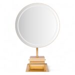 POSTAZIONE SPECCHIO | ALGOL.GOLD | ISOLA BIFACCIALE ORO CON LED E POGGIAPIEDI