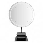 POSTAZIONE SPECCHIO | ALGOL.BLACK | ISOLA BIFACCIALE NERA CON LED E POGGIAPIEDI - immagine 3