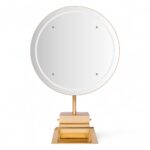 POSTAZIONE SPECCHIO | ALGOL.GOLD | ISOLA BIFACCIALE ORO CON LED E POGGIAPIEDI - immagine 3