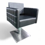 POLTRONA PARRUCCHIERE | LEDA | SIMILPELLE NERA CON POMPA IDRAULICA