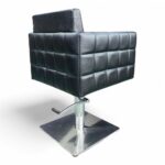 POLTRONA PARRUCCHIERE | LEDA | SIMILPELLE NERA CON POMPA IDRAULICA - immagine 3