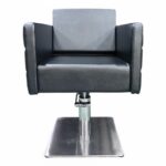 POLTRONA PARRUCCHIERE | LEDA | SIMILPELLE NERA CON POMPA IDRAULICA - immagine 4