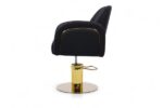 POLTRONA PARRUCCHIERE | MIRANDA.NE | SIMILPELLE NERA E INSERTI ORO CON POMPA IDRAULICA - immagine 2