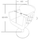 POLTRONA PARRUCCHIERE | MIRTO | SIMILPELLE NERA CON POMPA IDRAULICA - immagine 2